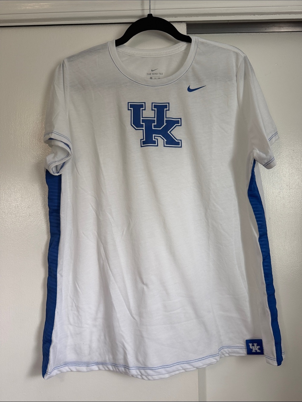Nike White Dri-Fit Tee with Gray Swoosh